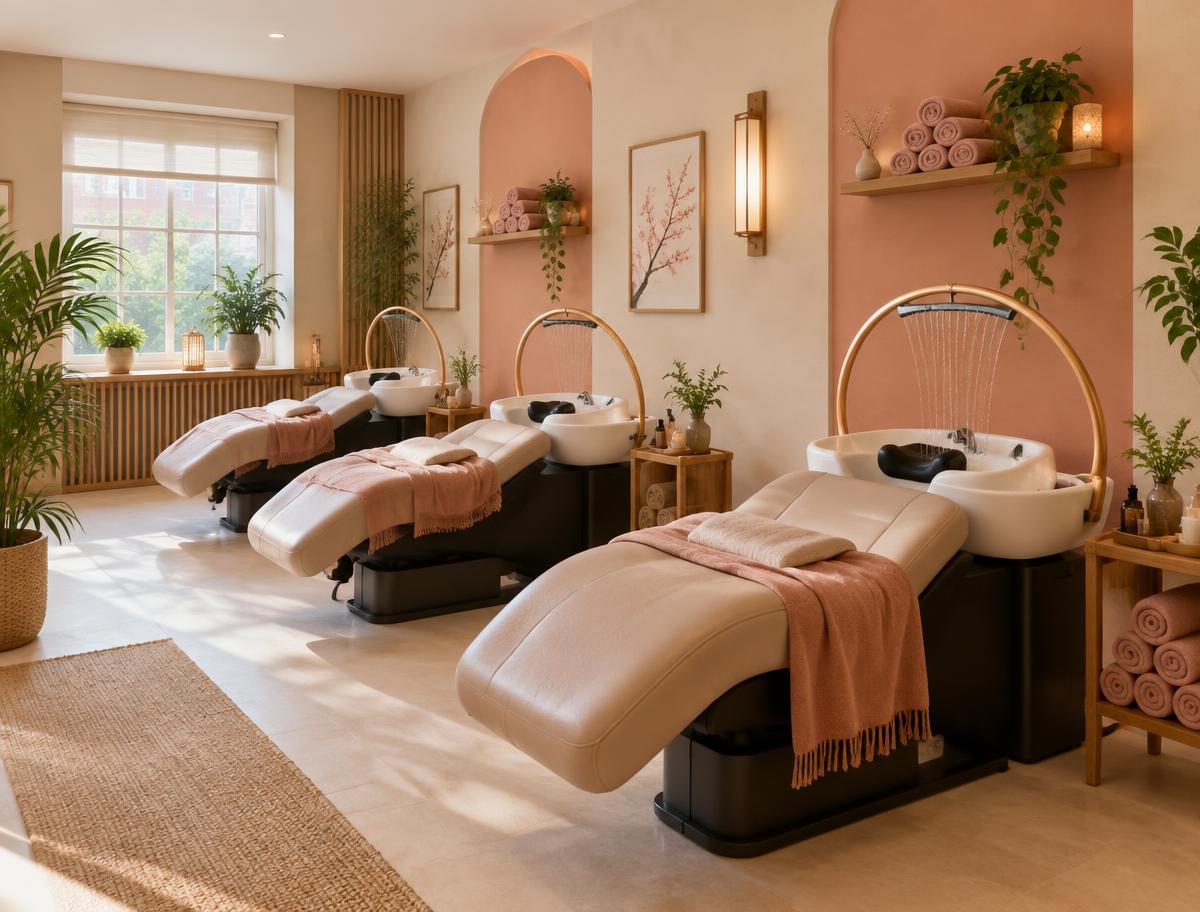 Inside the Serenely head spa studio