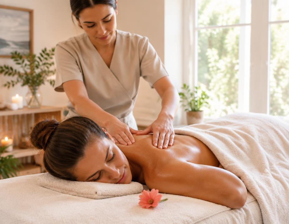 A relaxing massage treatment in progress